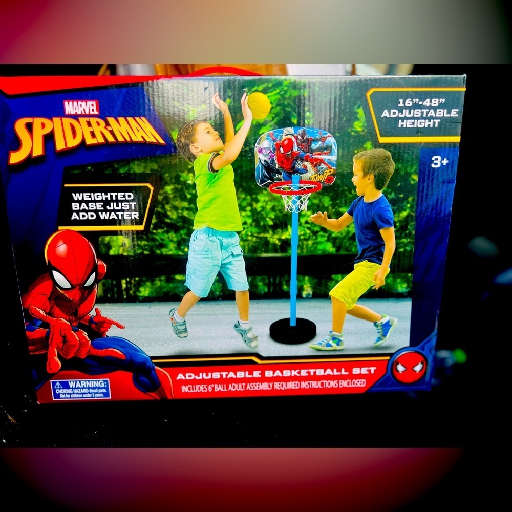 Marvel Spiderman Adjustable Basketball Set Male 3+ Years
